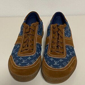 Louis Vuitton Denim Monogram Suede Sneakers - Size 9 (US 9.5)